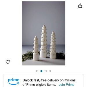 Mudpie small carved white wood tree - set of 3